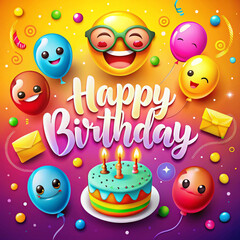 Fototapeta premium Birthday Greeting Vector Template for Creative Celebrations and Invitations