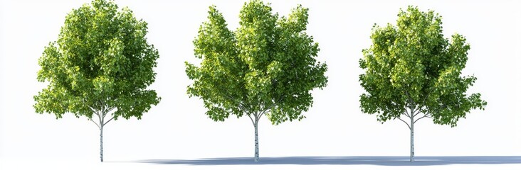 Obraz premium Trees of magnolia isolated on white background. 3D rendering.