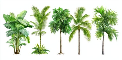 Background of nature with an isolated tree on a white background.