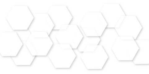 Abstract white background with hexagon and hexagonal background. Luxury white pattern with hexagons. abstract 3d hexagonal background with shadow. 3D futuristic abstract honeycomb mosaic background.
