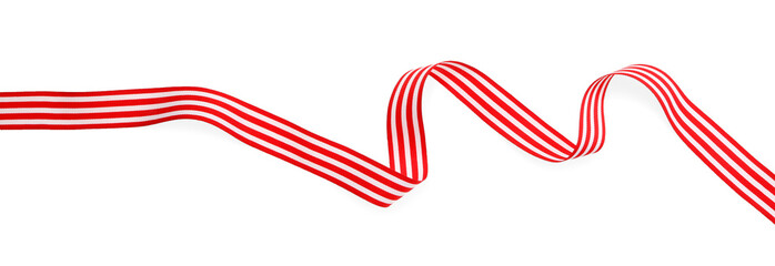 Obraz premium One colorful striped ribbon isolated on white