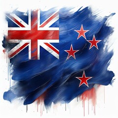 New Zealand Abstract Painting Flag Design AI Generative Image