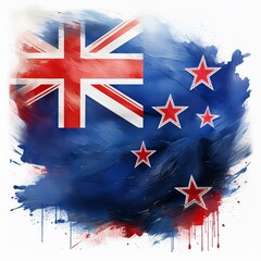 New Zealand Abstract Painting Flag Design AI Generative Image