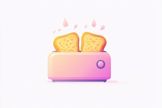 recommend clip art: A modern toaster with slices of bread popping up, showcasing a vibrant and colorful design perfect for kitchen themes.