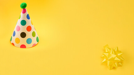 Colorful birthday cap, top view.