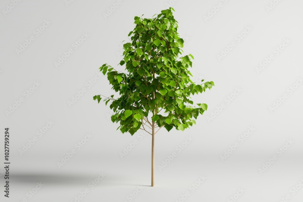 Aufkleber suitable for both print and web applications, an isolated white tree surrounded by a white backgroun