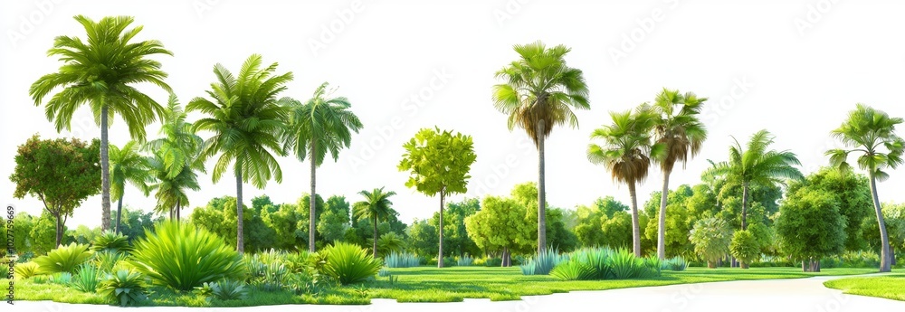 Aufkleber trees isolated on a transparent background. illustration based on 3d rendering.