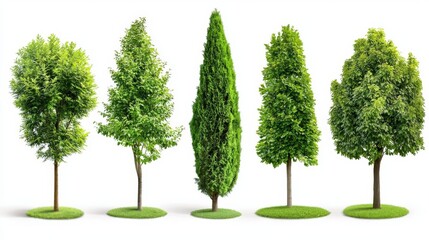 There are 10 bonsai trees with green leaves and yellow flowers in this collection. ()