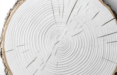 Obraz premium Detailed macro shot of a felled tree trunk or stump. Closeup of end grain with a black and white organic texture.