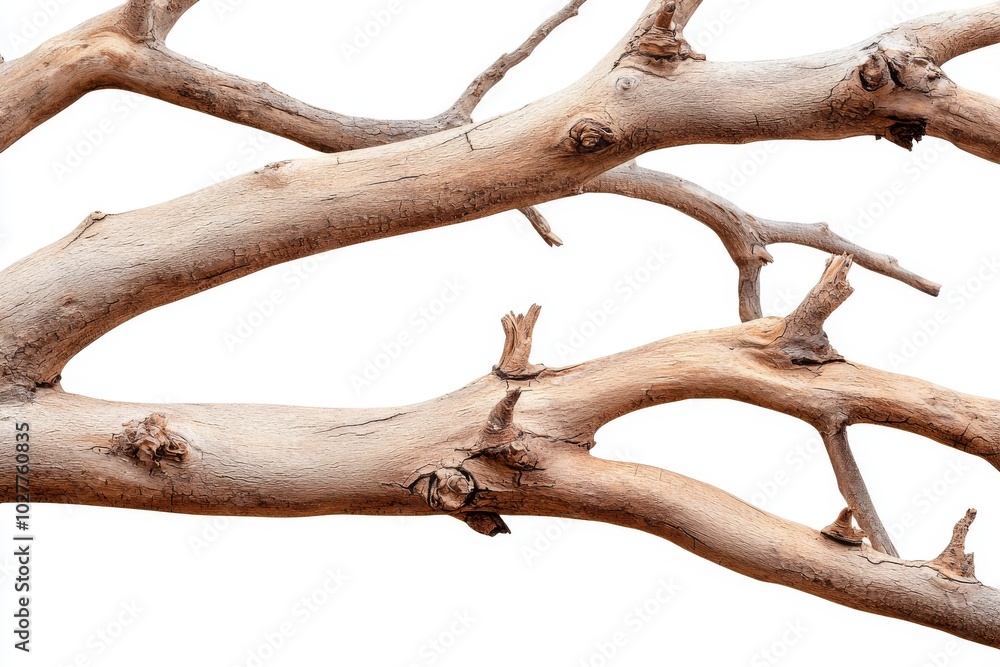 Aufkleber isolated dead tree branch with clipping path on white background