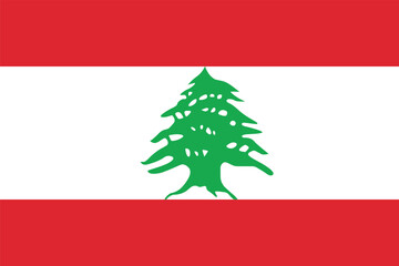 Flag of Lebanon. Lebanese red and white flag with a silhouette of a cedar tree. The national symbol of the Lebanese Republic.