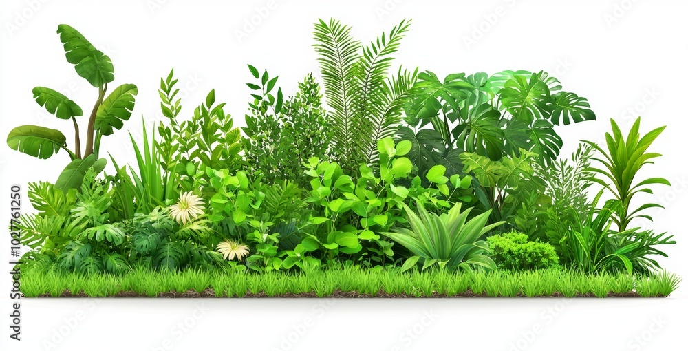 Poster isolated on black background with clipping path and alpha channel are colorful shrubs, ornamental pl