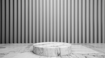 Modern 3D podium on marble background
