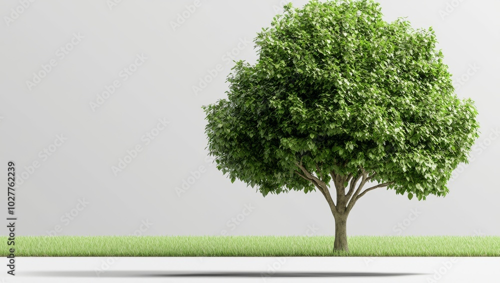 Aufkleber single isolated tree with clipping path and alpha channel against a white background. easy to use fo