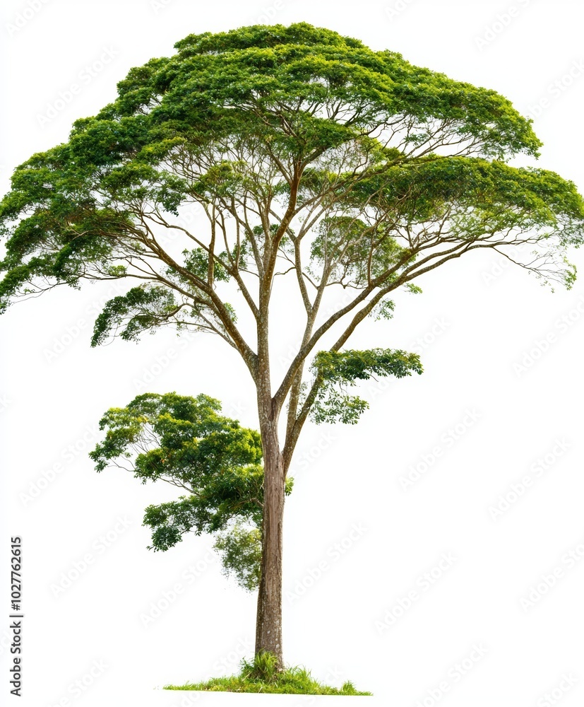 Poster an isolated green tree on a transparent background with a clipping path, as well as a single tree wi