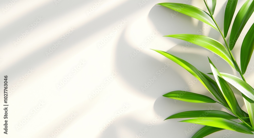 Poster 3d rendering of realistic shadow leaves isolated on transparent backgrounds