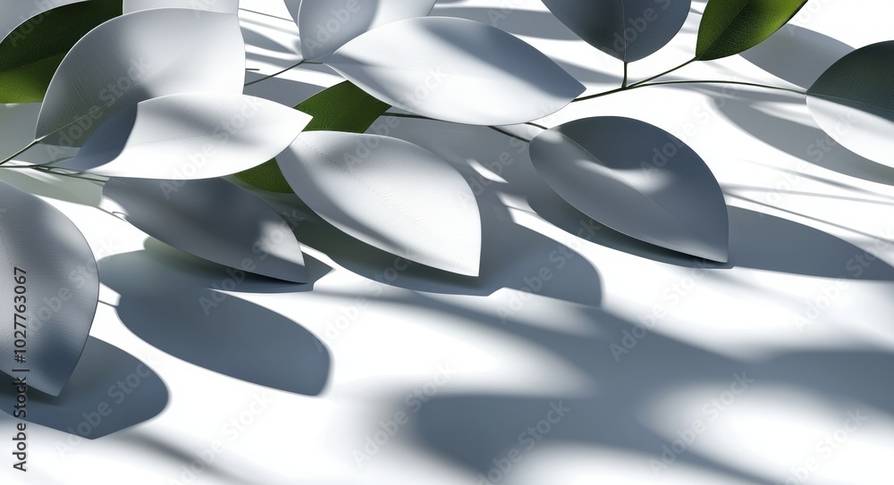 Poster a realistic shadow leaves sunshade isolated on transparent backgrounds 3d rendering
