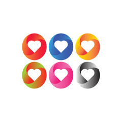 3D love icon set