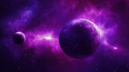 Purple background with nebula space and star 