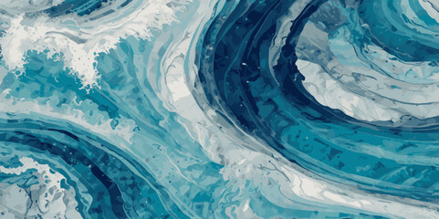Abstract wavy water ocean background. Abstract ocean splashing waves.