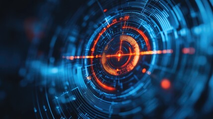 Professional setting with a detailed target graphic on a digital display, symbolizing goal tracking