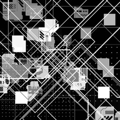 Abstract sci-fi cyberpunk texture background displacement map grayscale 4k png geometry patterns dots Circuit