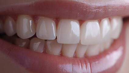 Fototapeta premium Perfect white teeth close-up view 