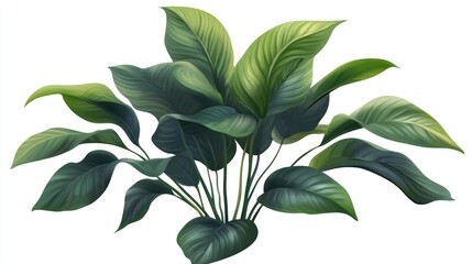 modern house plant with black pot cutout isolated on white or transparent background