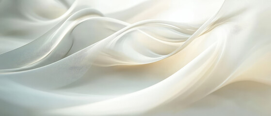 Elegantly flowing fabric in cream shades creates a sense of sophistication and fluidity, capturing the delicate balance between movement and stillness.