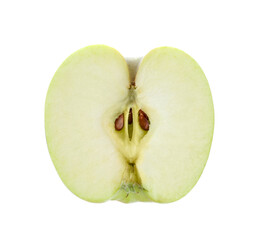 Half of fresh apple isolated on white
