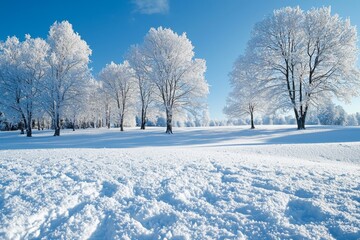Snowy winter season background 