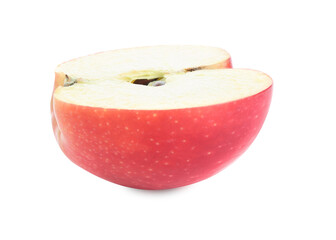 Half of fresh red apple isolated on white