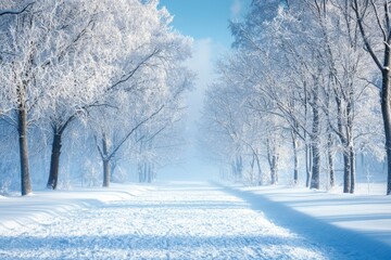 Snowy winter season background 