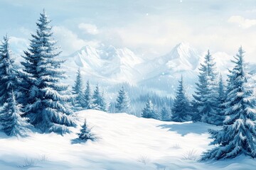 Fototapeta premium Snowy winter season background 