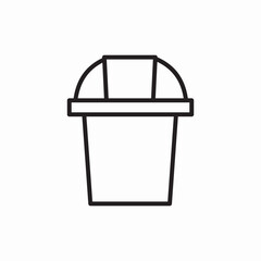 plastic trash bin icon sign vector