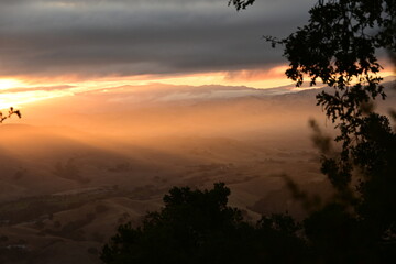 sunset in the mountains