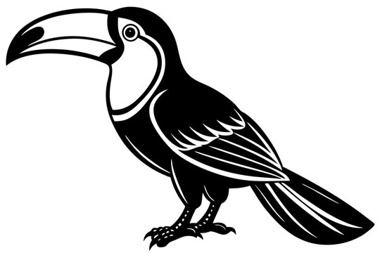 recommend clip art: toucan bird silhouette vector illustration white back ground