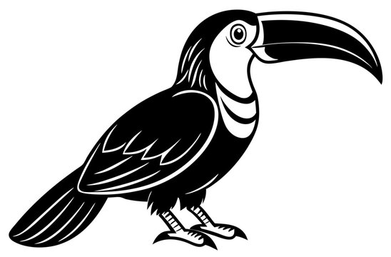 recommend clip art: toucan bird silhouette vector illustration white back ground