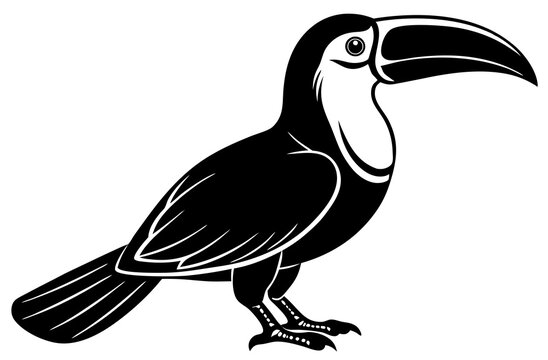 recommend clip art: toucan bird silhouette vector illustration white back ground