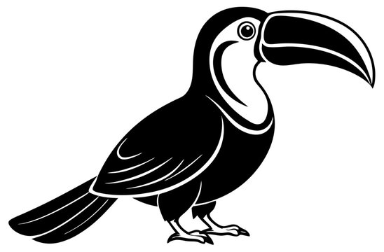recommend clip art: toucan bird silhouette vector illustration white back ground