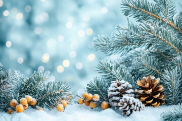 Snowy winter season background 