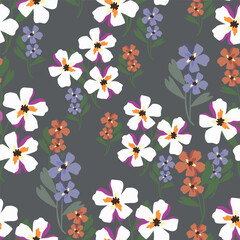 Vector abstract seamless simple floral pattern. Flower pattern. Spring pattern. Pattern for textiles or for cover. Wallpaper. Hand drawn.t