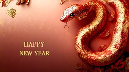 Obraz premium A poster for chinese new year, year of snake with a red background