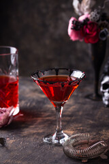 Spooky red Halloween monster cocktail