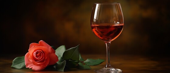 A rose-infused glass of wine to create a romantic ambiance.