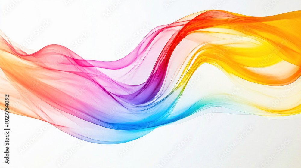 Poster abstract colorful wave design element flowing on white background