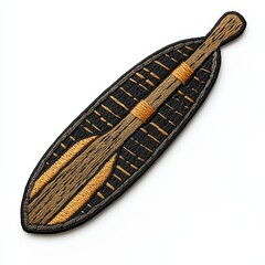 Paddle embroidered patch badge on isolated white background, vector badge and patch collection for print or embroidery