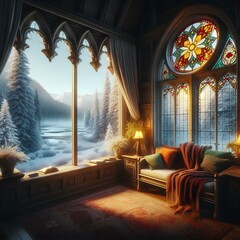 christmas tree in the window