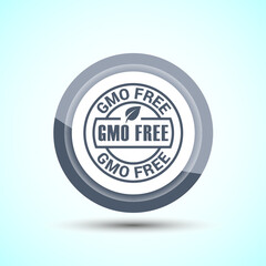 GMO Free Product Icon Design Illustration, Icon For Web and mobile application, Gray Color Button Design
