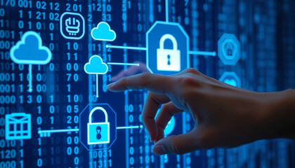 Cyber Lockpad.  Cybersecurity Concept.